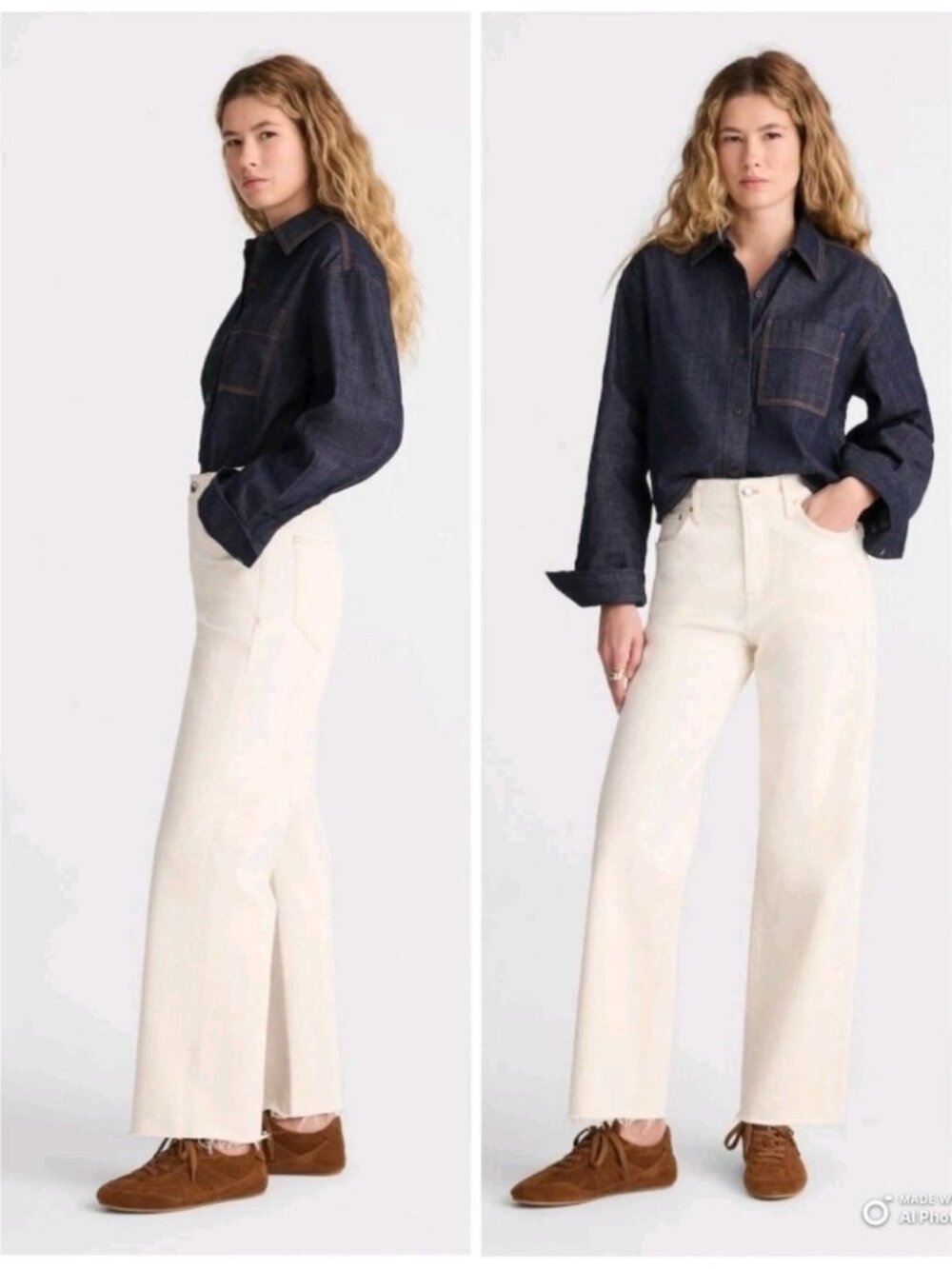 NWT Madewell Perfect Vintage 29P Petite Canvas Wide-Leg Crop Jean Women NZ958